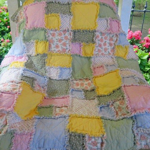 Flannel rag quilt with - flannel,