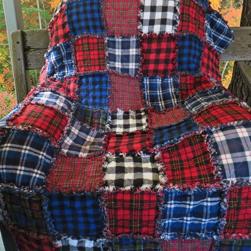 Flannel rag quilt with - flannel,